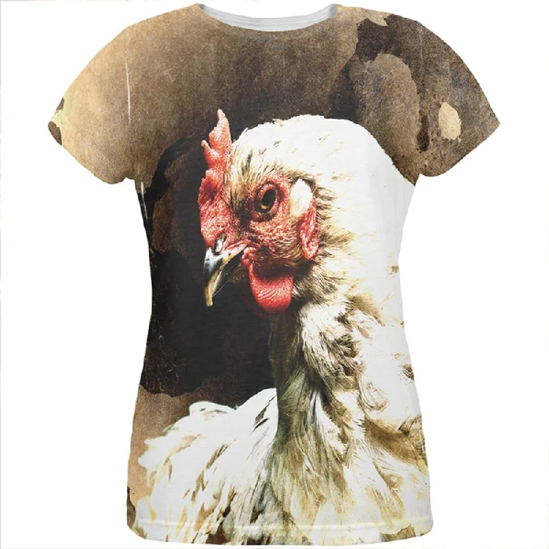 Queen Of The Barnyard Chicken All Over Womens T ShirtQuick-Dry T-Shirts