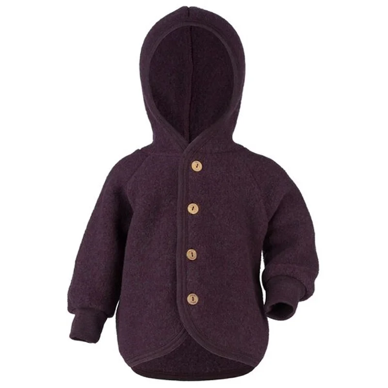 Cycling HoodiesEngel Hooded Jacket with Wooden Buttons Lilac Mélange