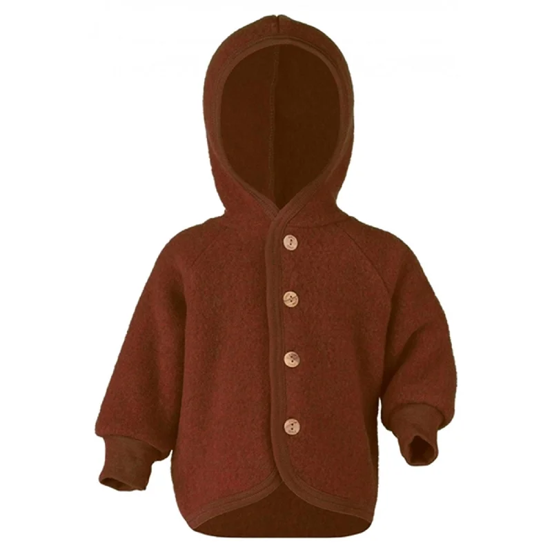 Outdoor SweatshirtsEngel Hooded Jacket with Wooden Buttons Cinnamon Mélange