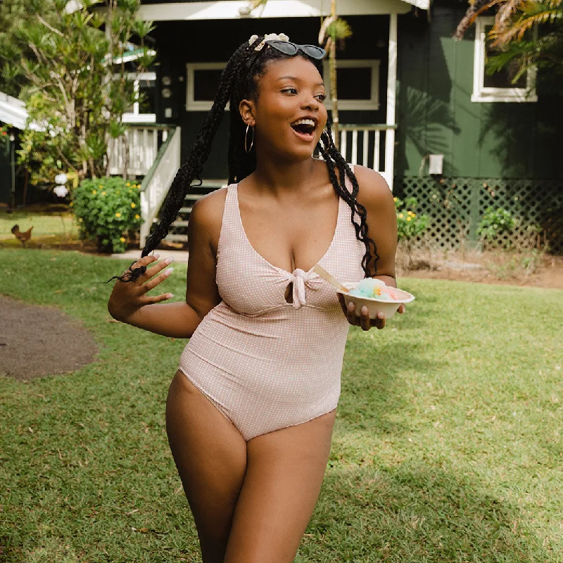 Pink Checkers Top Knot One-Piece