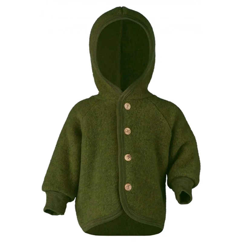 Camping HoodiesEngel Hooded Jacket with Wooden Buttons Reed Mélange