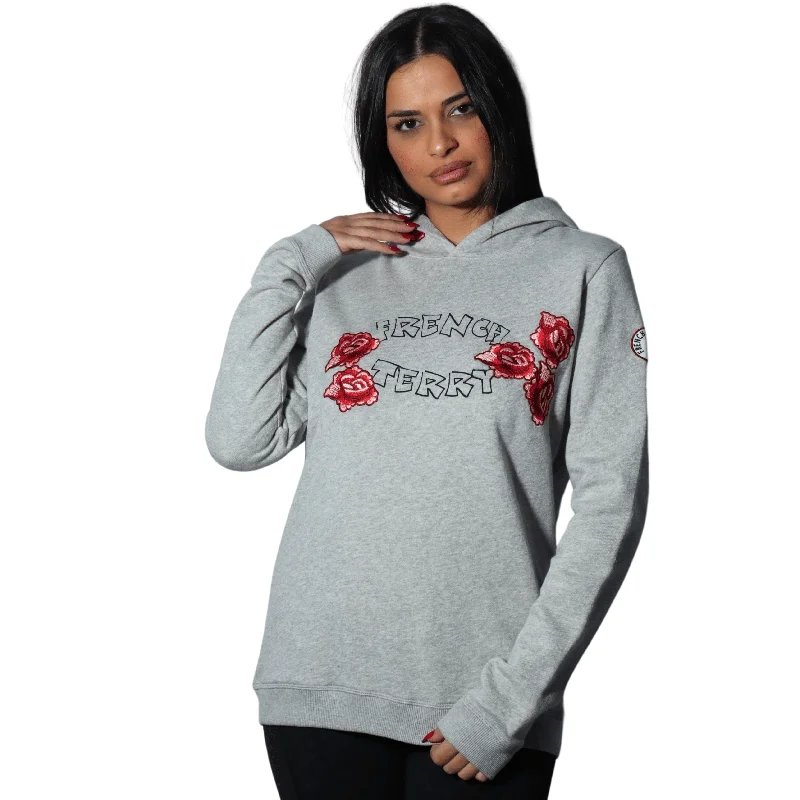 Thermal HoodiesFRENCH TERRY - Flower stitched hoody