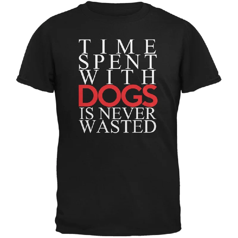 Time Spent With Dogs Never Wasted Black Youth T-ShirtAsymmetrical T-Shirts