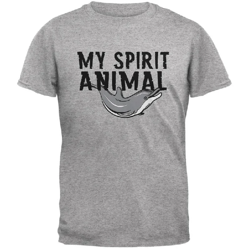 My Spirit Animal Dolphin Heather Grey Youth T-ShirtHiking T-Shirts