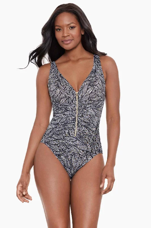 Shore Leave Zipt One Piece Swimsuit