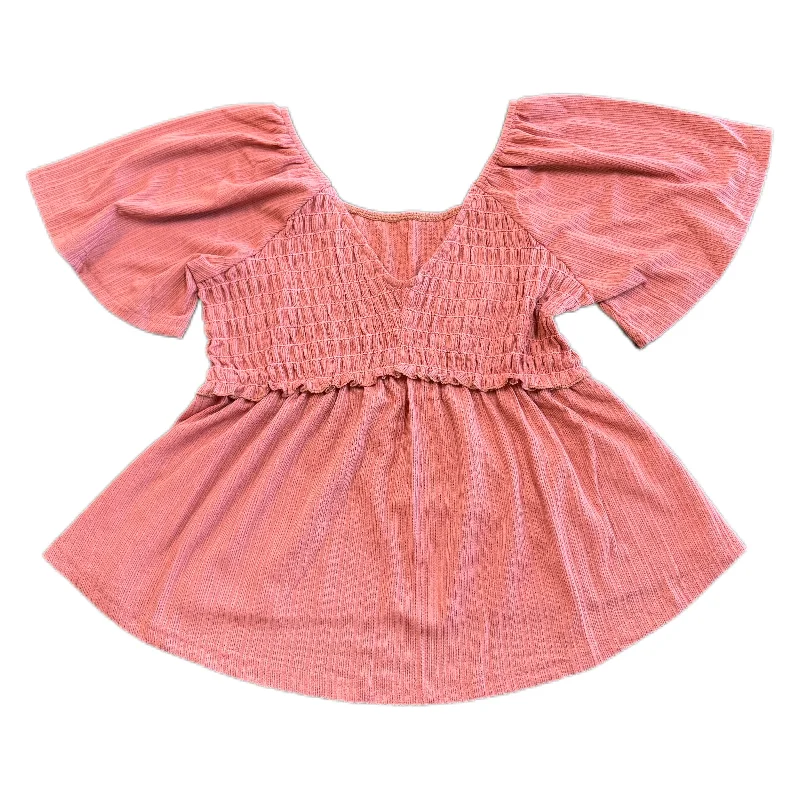 Plush Short Sleeve TopsFlutter Sleeve Top - Rose