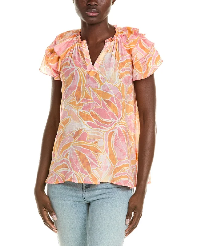 Travel Short Sleeve TopsNanette Nanette Lepore Tiered Flutter Sleeve Top