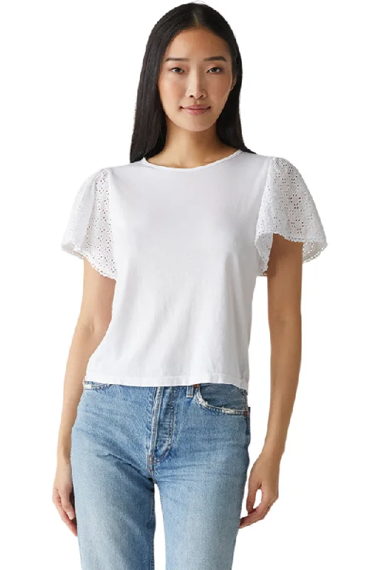 Oversized Short Sleeve TopsMichael Stars Jenny Eyelet Flutter Sleeve Top