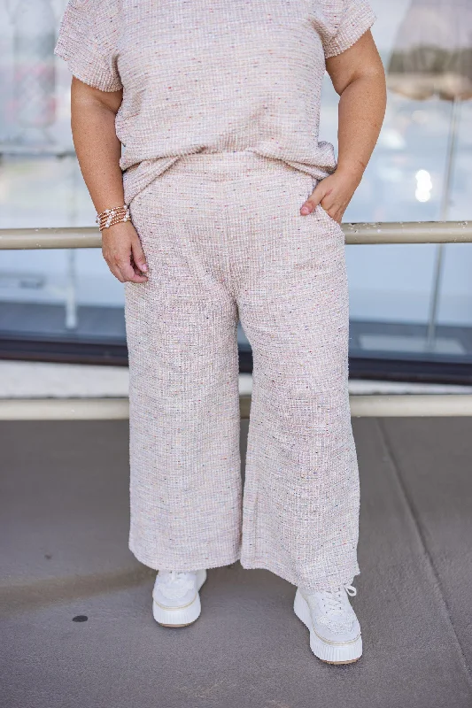 Shimmering Love Tan Textured Pants