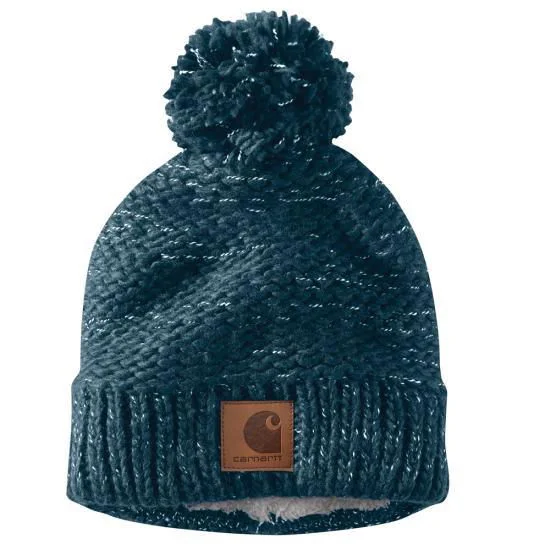 105469 - Rib Knit Sherpa-Lined Pom-Pom Beanie - Night BlueKnit Long Sleeve