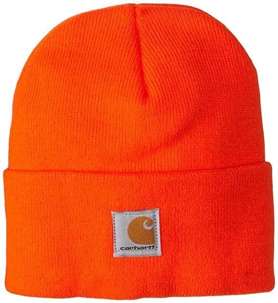 A18 Knit Cuffed Beanie - Bright OrangeKnitted Button-Up