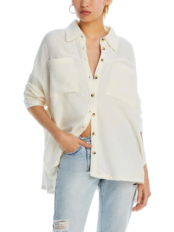 Removable linerCardiff Womens Gauze Office Button-Down Top