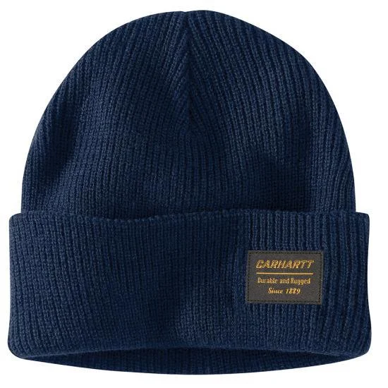 Knit Rugged Patch Beanie - LakeKnit Loose