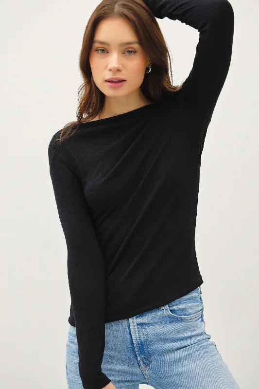 KNIT BOAT NECK TOPKnit Cable