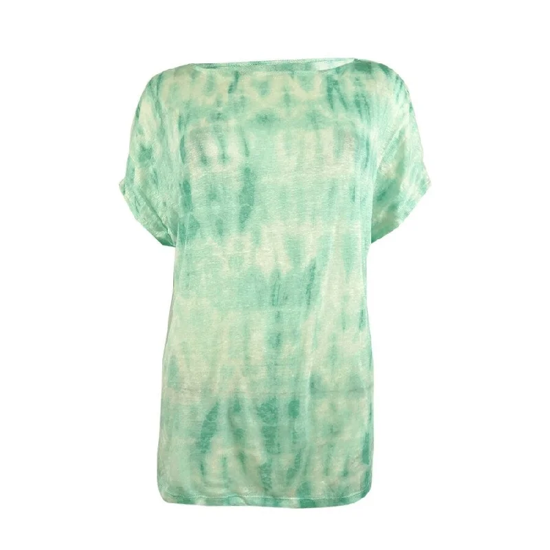 Lauren Ralph Lauren Women's Tie-Dye Knit Top (M, Green Multi)Knit Graphic