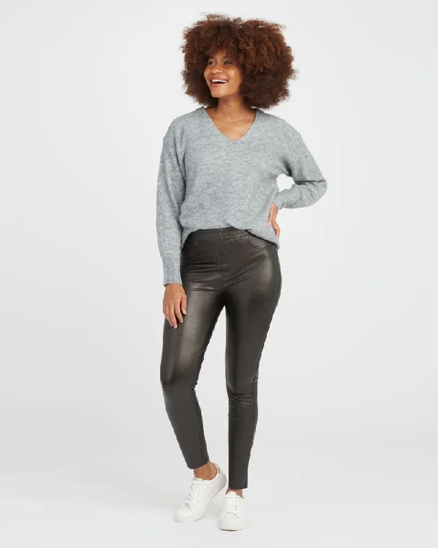 Spanx Leather Like Black Skinny Pants