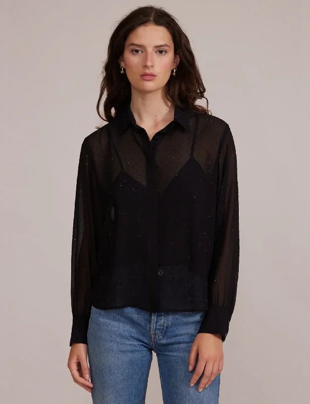 Warm performanceRana Embellished Button Down, Black