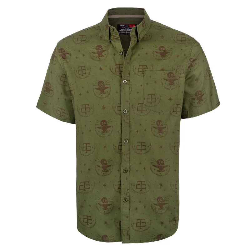 Down coatMiller Button Down: Green Brown