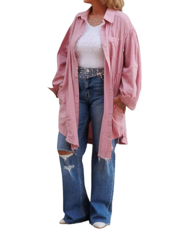 Cold resistanceMovin' On Button Down Top In Pink