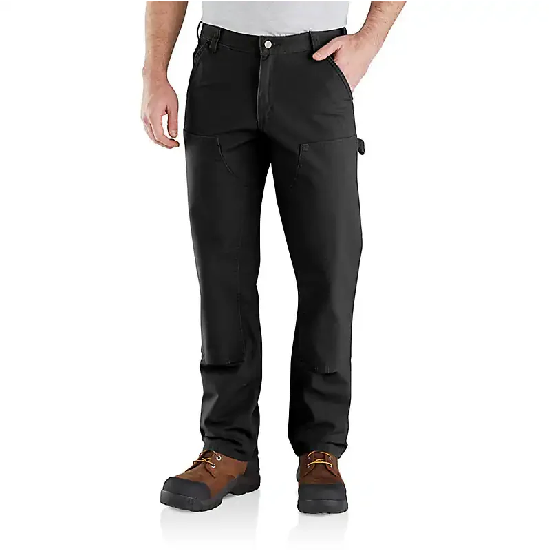 Men's Utility Double-Knee Work Pant- Relaxed Fit - Rugged Flex® - Duck - Black