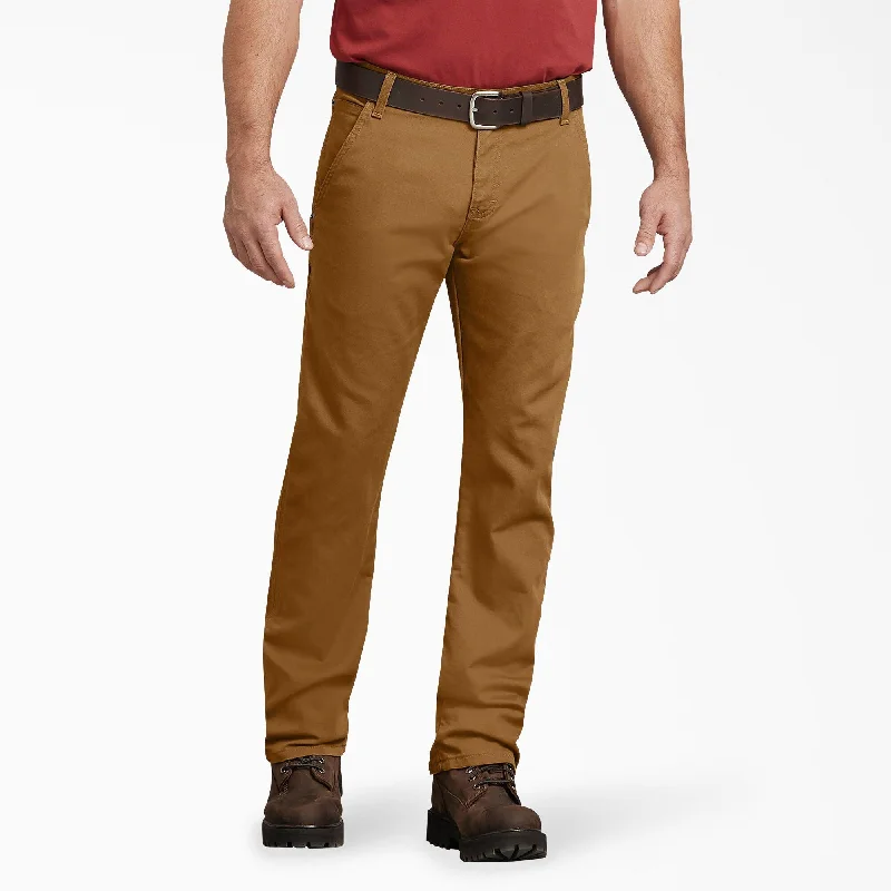 DP802 FLEX Regular Fit Duck Carpenter Pants, Stonewashed Brown Duck