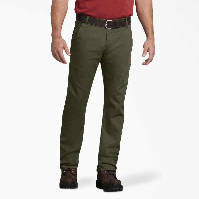 DP802 FLEX Regular Fit Duck Carpenter Pants, Stonewashed Moss Green