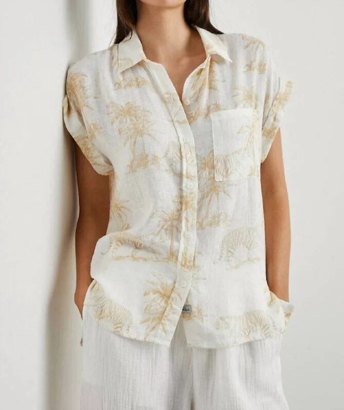 UV resistanceWhitney Button Down Top In Wild Bengals