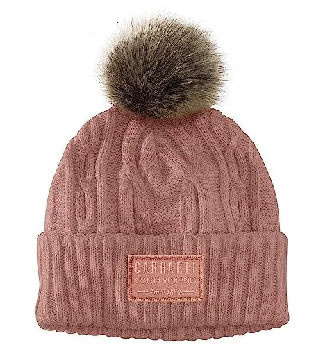 Women's Knit Pom Beanie - Cameo BrownKnitted Zip-Up