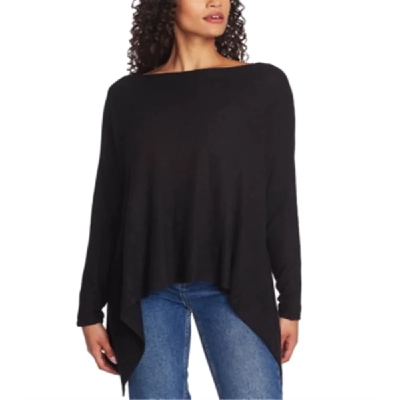 1.STATE Women's Knot Back Waffle Knit Top BlackKnitted Chunky