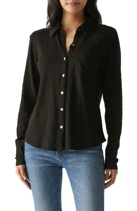 Down ski suitAyla Supima Slub Button Down In Black