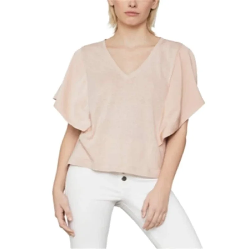 BCBGMAXAZRIA Women's Draped Sleeve Knit Top Pink Size SmallKnitted Turtleneck