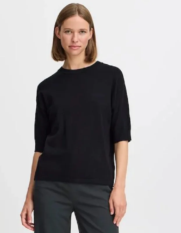 BY MORLA KNIT TOP BLACKKnit Long Sleeve