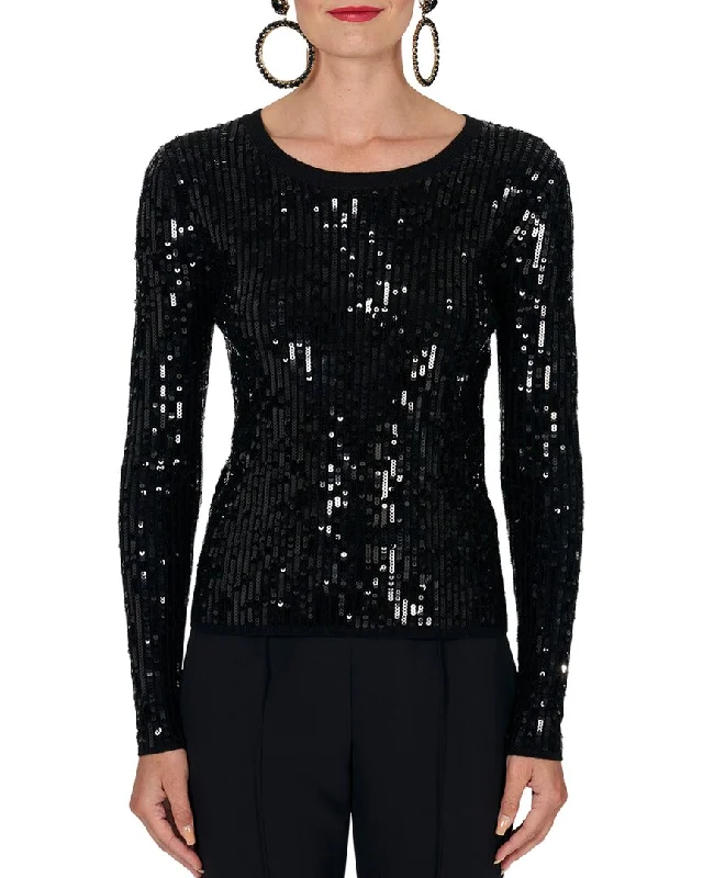 Carolina Herrera Sequin Knit Wool-Blend TopKnit Summer