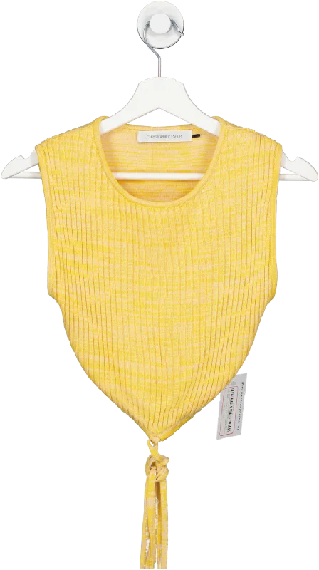 Christopher Esber Yellow Knitted Tie Top UK XSKnitted Ribbed