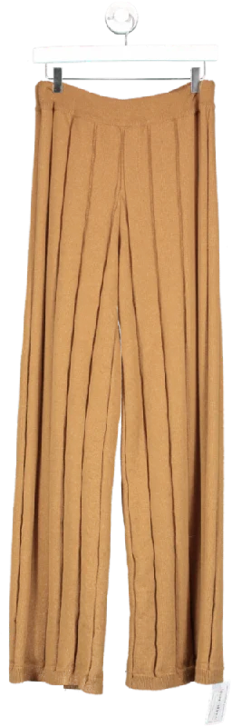 Eschel Brown Rose Knitted Wide Leg Trousers UK SKnit Vest