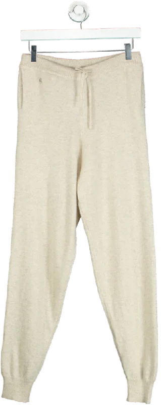 Lucy Nagle Beige X The Fashion Bug Cashmere Blend Lounge Pants UK S