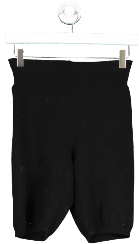 PANGAIA Black Knitted Cycle Shorts UK SKnitted Zip-Up