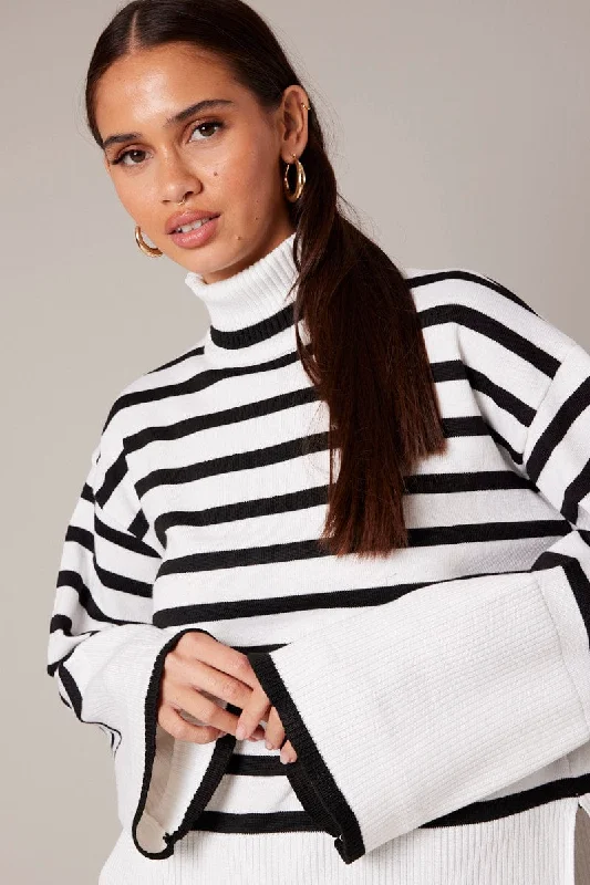 White Stripe Knit JumperKnit Striped