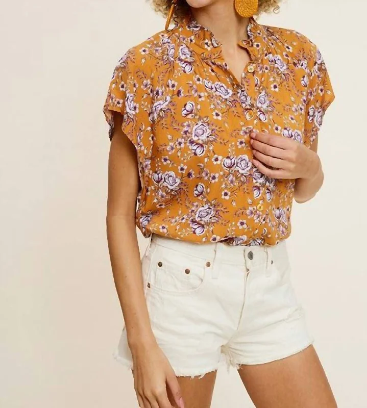 Hidden pocketsBlythe Button Down Top In Floral Print