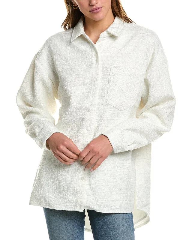 Windproof fabricChaser Lurex Boucle Blake Button-Down Shacket