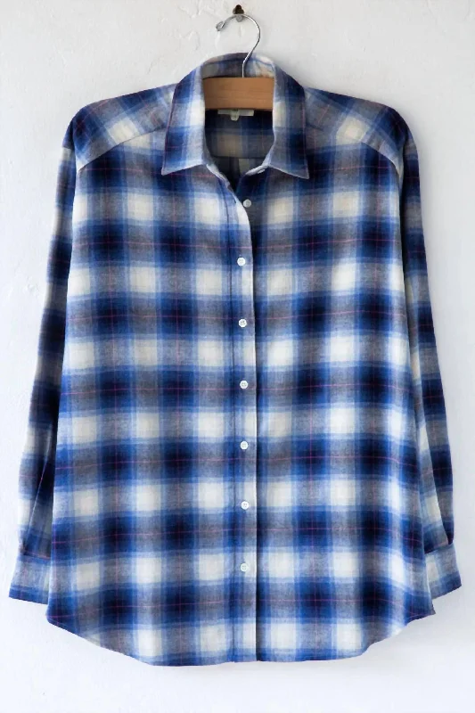 Grey goose downCoraz Button Down In Blue Plaid