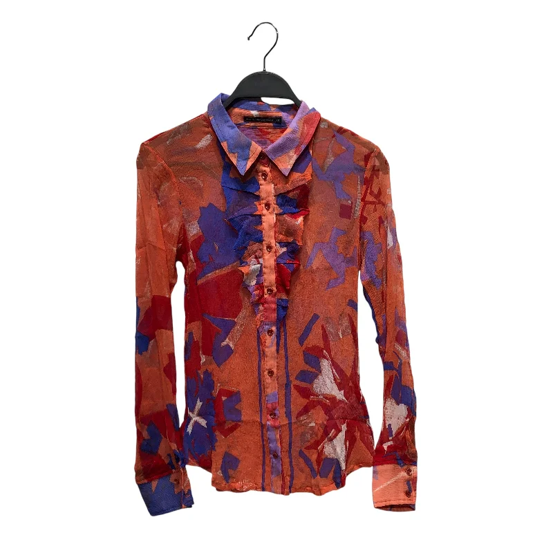 Rainproof ShirtsMARITHE FRANCOIS GIRBAUD/LS Blouse/S/All Over Print/Silk/ORN/MFG ABTRACT PATTERN BUTTON UP