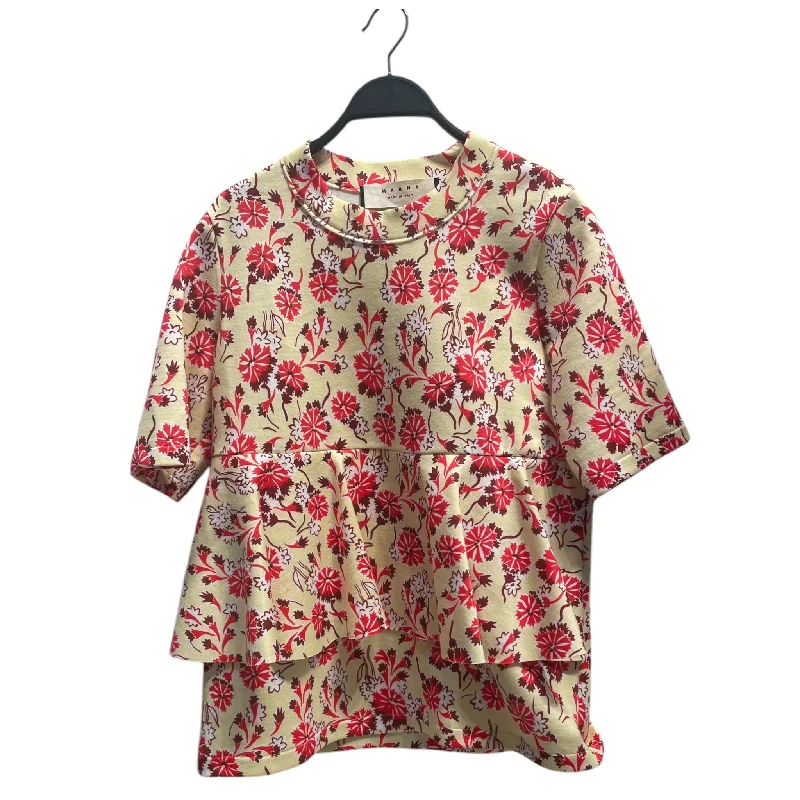 Outdoor ShirtsMARNI/SS Blouse/L/Floral Pattern/Cotton/MLT/MARNI FLORAL PEPLUM TOP