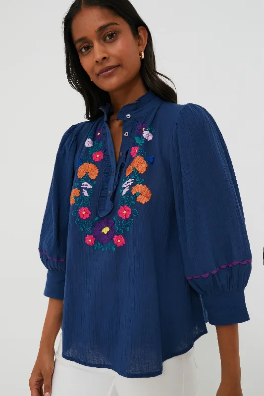 Layered ShirtsBlue Clotilda Blouse