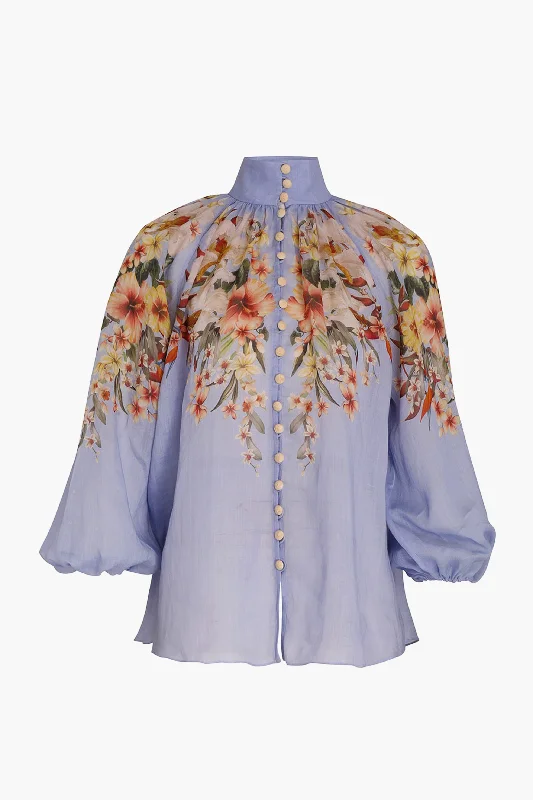 Chambray ShirtsBlue Palm Lexi Billow Blouse