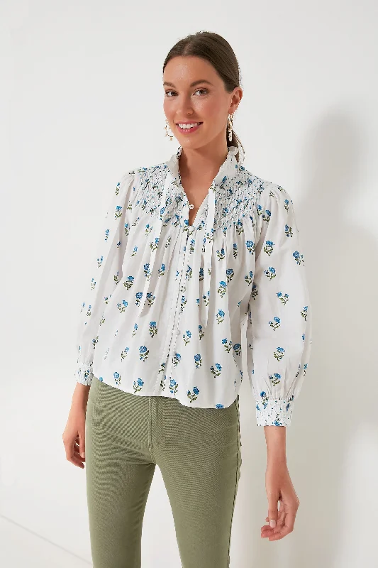 Zippered ShirtsCobalt Mini Blossom Bea Blouse