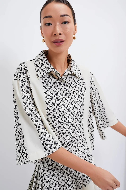 Fringed ShirtsCream Geo Emily Blouse