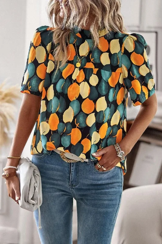 Rayon ShirtsUNIQUE PATTERN HALF NECK BLOUSE