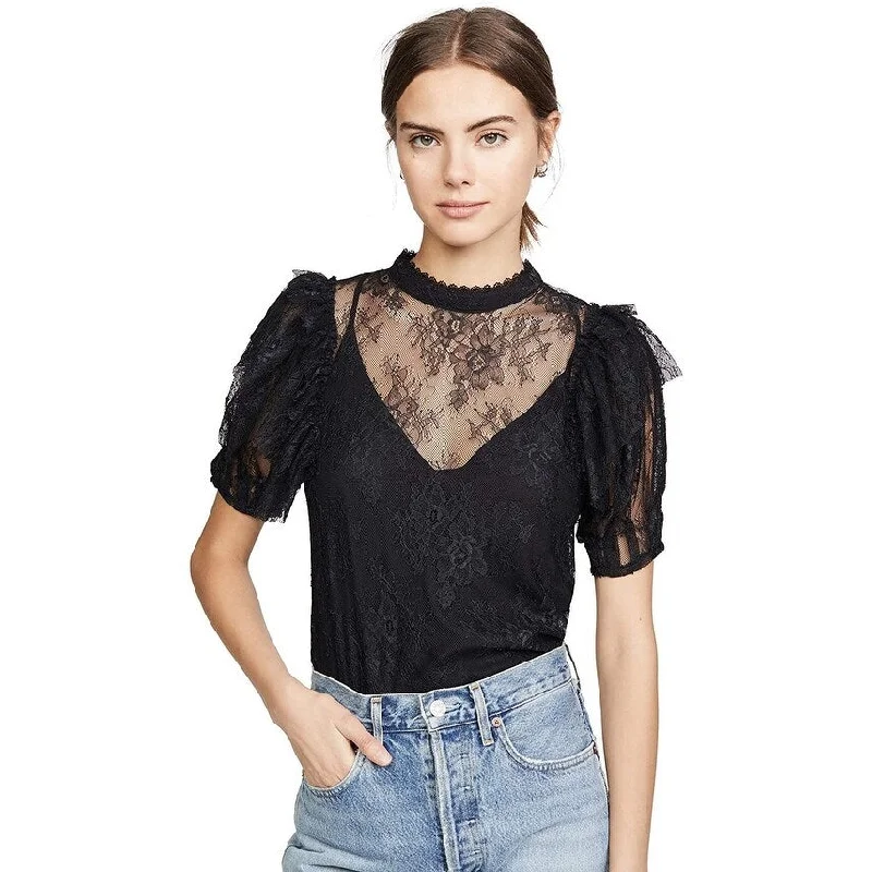 Quick-Dry ShirtsFree People Women's Secret Admirer Blouse Black Size Small