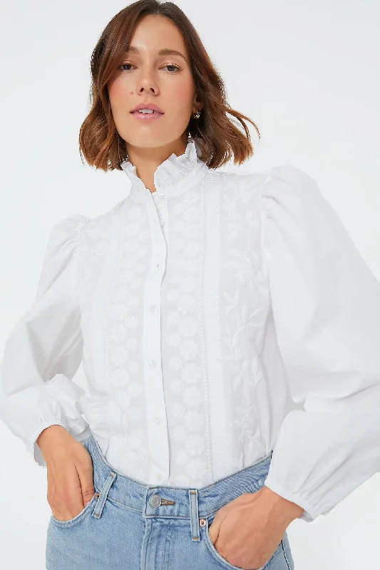 Polyester ShirtsOff White Hazel Blouse